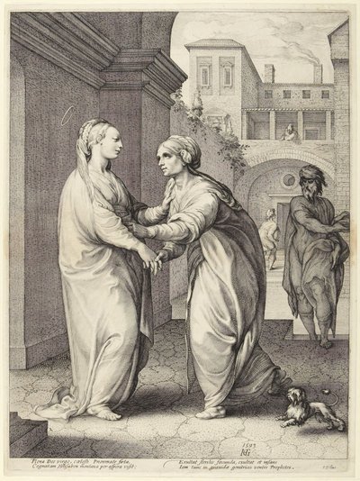 Jungfru Marias besök hos Elisabet av Hendrick Goltzius