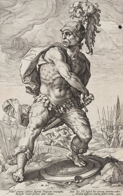 Titus Manlius Torquatus (Romerska hjältar, blad 5) av Hendrick Goltzius