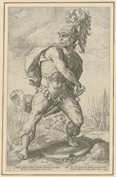 Titus Manlius Torquatus, blad 5 i serien ”Romerska hjältar” av Hendrick Goltzius