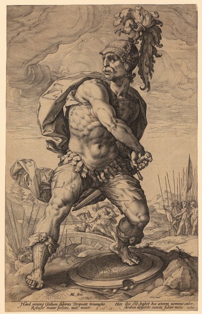 Titus Manlius Torquatus, blad 5 i serien ”Romerska hjältar” av Hendrick Goltzius