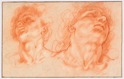 Två manshuvuden efter antikviteterna, Laocoöns söner av Hendrick Goltzius