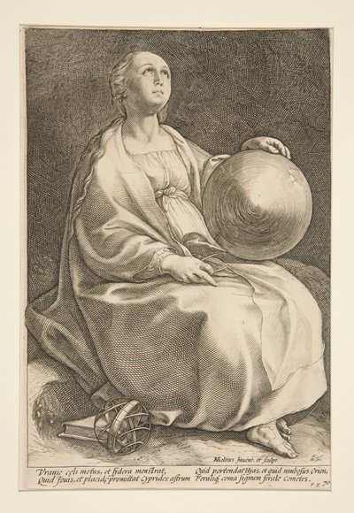 Urania, bild 9 ur serien ”De nio muserna” av Hendrick Goltzius