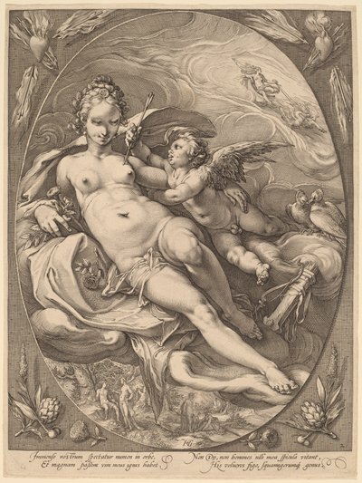Venus och Amor av Hendrick Goltzius