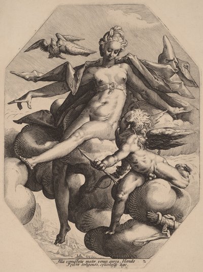 Venus och Amor av Hendrick Goltzius