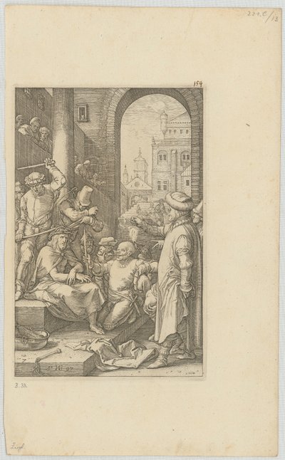 Kristi förnedring, blad 7 i serien ”Die Passion” av Hendrick Goltzius