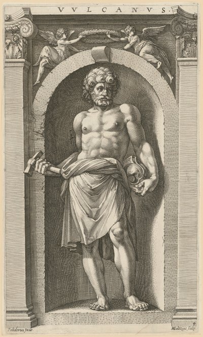 Vulkanus, blad 4 ur serien ”Åtta antika gudar” av Hendrick Goltzius