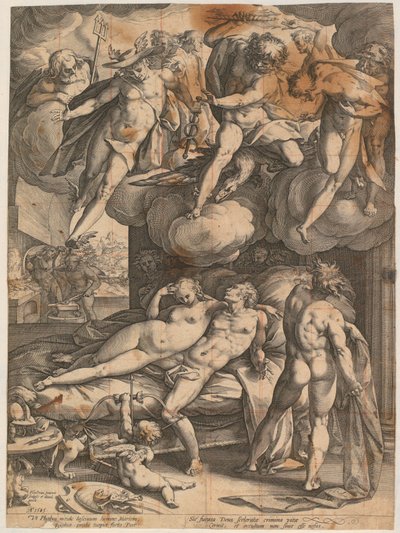 Vulkan överraskar Mars och Venus av Hendrick Goltzius