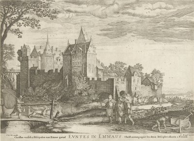 Emmaüsgångare Going to Emmaus (titel på objekt) av Hendrick Hondius (I)