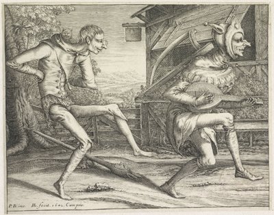 Två dansande dårar Crazy (serietitel) av Hendrick Hondius (I)