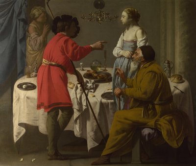 Jakob förebråade Laban för att han gav honom Lea i stället för Rakel, 1627 av Hendrick Jansz Terbrugghen
