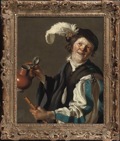 En pojke som håller en flöjt och kanna av Hendrick Jansz Terbrugghen
