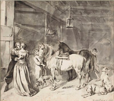 En kavaljer tar farväl av en dam, 1678 av Hendrick Verschuring