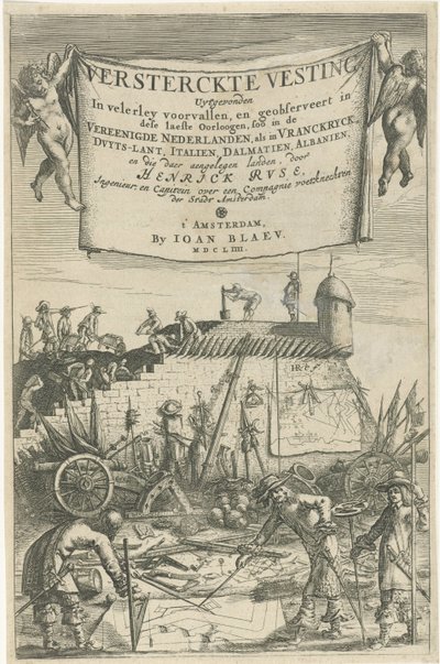 Titelsida för Henrich Ruse, Versterckte Vesting, 1654 av Hendrick baron van Ruse