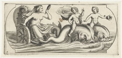 Amfitrit på en vagn Nouveau Livre des Dieux et Deeßes De la Marine Bouckje of Sea Gods and Goddesses (serietitel) av Hendrick de Keyser (I)