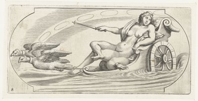 Aurora på en tidsvagn Nouveau Livre des Dieux et Deeßes De la Marine Bouckje of Sea Gods and Goddesses (serietitel) av Hendrick de Keyser (I)