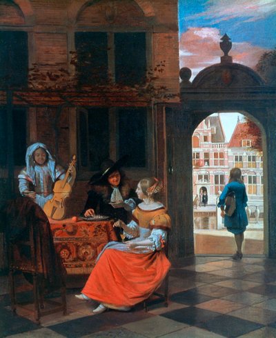 "A Musical Party in a Courtyard", 1677 av Hendrick de Keyser