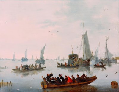 Festlig mottagning av en statlig yacht av Hendrick de Meyer