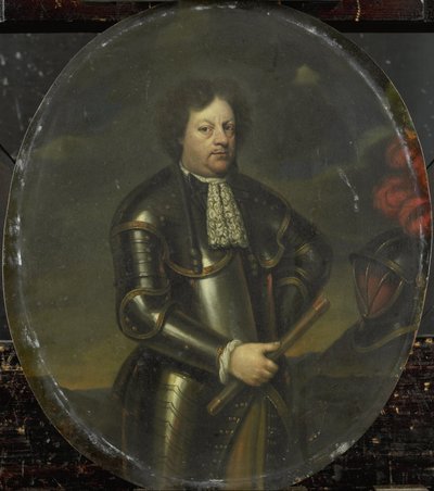 Porträtt av generalmajor Hans Willem, baron van Aylva, kallad Den formidable generalen av Hendrick de Valk