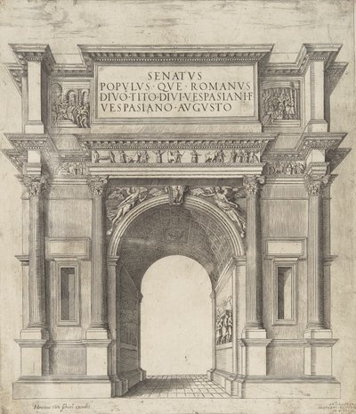 Senaten för folket i det romerska imperiet Titus, Vespasianus gud Vespasianus Augusts son av Hendrick van Schoel