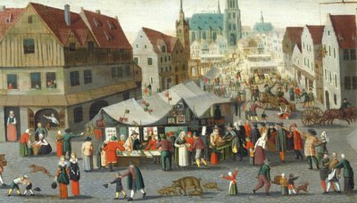 Market Square, av Hendrick van Steenwijck Younger (cirka 1580-1649) av Hendrick van the younger Steenwijck