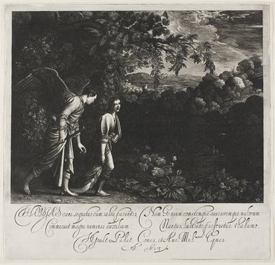 Tobias och ängeln av Hendrick von Goudt