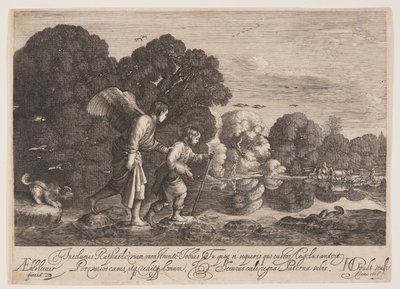 Tobias och ängeln Gabriel av Hendrick von Goudt