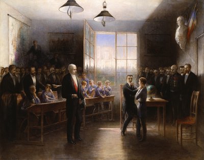 President Felix Faures (1841-99) besök på Institution Nationale des Sourds-Muets, 1887 av Hendrieus Jacobus Burgers