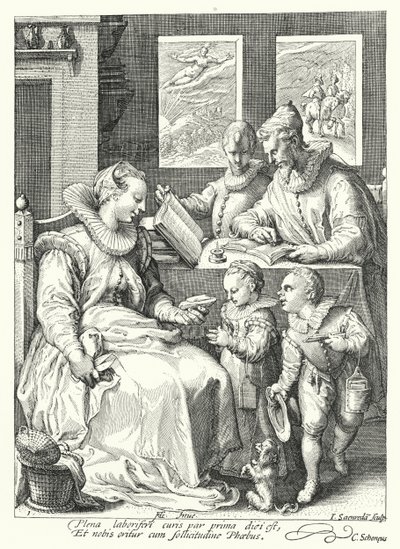 Morgon (gravyr) av Hendrik (after) Goltzius