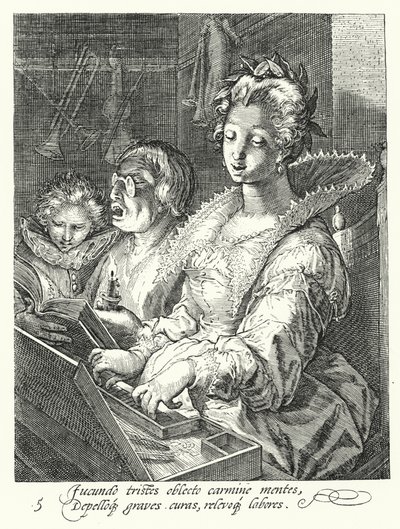 Musik (gravyr) av Hendrik (after) Goltzius
