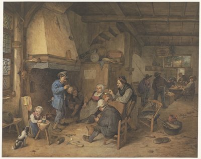 Bondeföretag inomhus av Hendrik Abraham Klinkhamer
