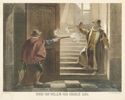 Mordet på Vilhelm av Orange, 1584 Vilhelm av Oranges död 1584 (titel på objektet) av Hendrik Albert van Trigt