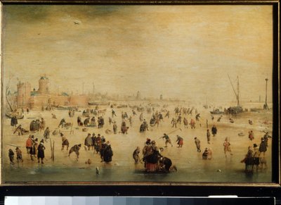 ""Ice Skaters"" (vinterscenen) (holländska) Målning av Hendrick Avercamp (1585-1634) cirka 1615 Moskva, Pushkin Museum of Fine Arts av Hendrik Avercamp
