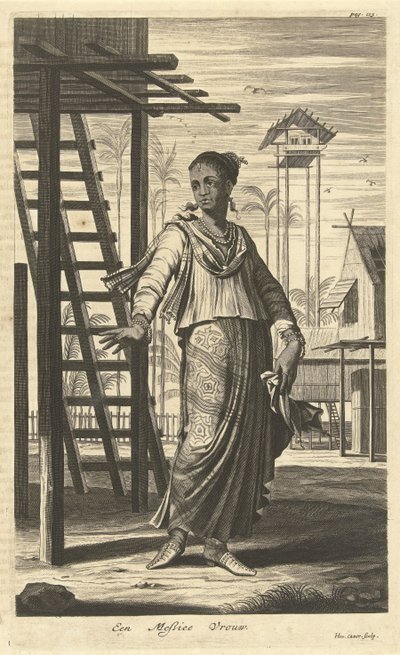 Porträtt av en kvinna av blandad etnicitet A Mastic woman (titel på objekt) av Hendrik Causé