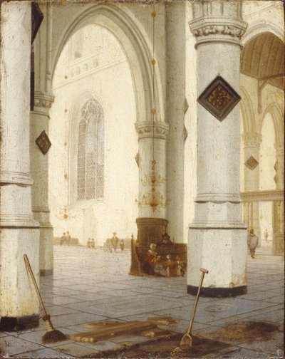 Kyrkans interiör (olja på panel) av Hendrik Cornelisz. van Vliet
