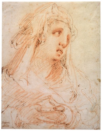 En ung kvinna Maria Magdalena, sent 1500-tal eller tidigt 1600-tal av Hendrik Goltzius