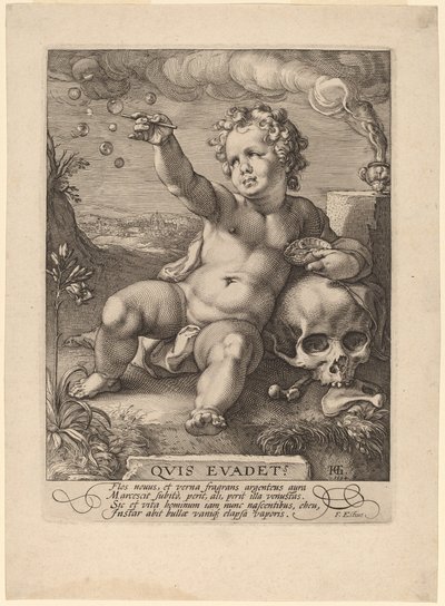 Allegory of Transience ("Homo Bulla") av Hendrik Goltzius