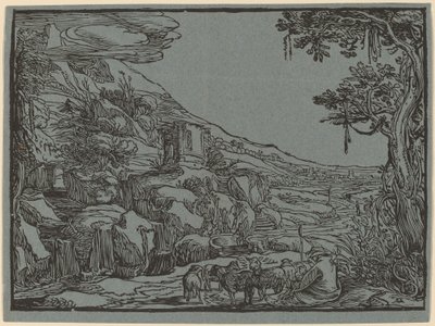Arkadiskt landskap av Hendrik Goltzius