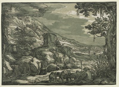 Arkadiskt landskap, ca. 1615. av Hendrik Goltzius