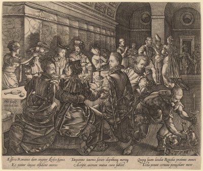 Bankett i Tarquinius Collatinus hus av Hendrik Goltzius