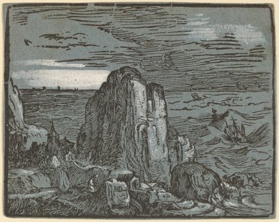 Klipp vid en havsstrand av Hendrik Goltzius
