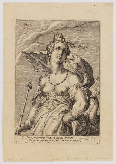 Juno, från de tre gudinnorna av Hendrik Goltzius
