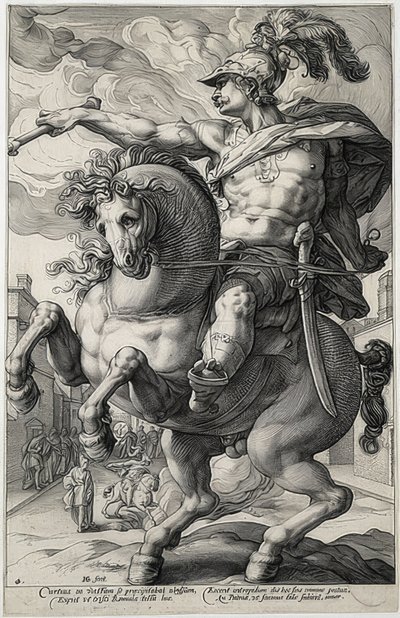 Marcus Curtius. 1586 av Hendrik Goltzius