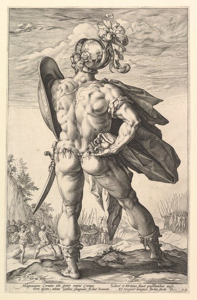 Marcus Valerius, från serien The Roman Heroes, 1586. av Hendrik Goltzius