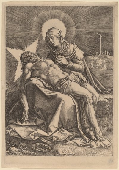 Pietà (Den sorgsande jungfrun med den döde Kristus i hennes knä) av Hendrik Goltzius