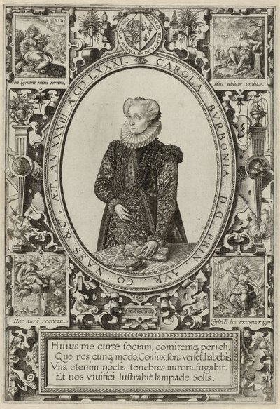 Porträtt av Charlotte av Bourbon, 1581 av Hendrik Goltzius