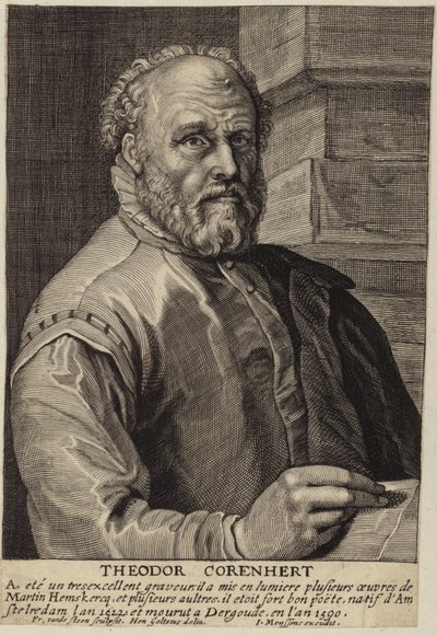 Porträtt av Theodore Cornhert av Hendrik Goltzius