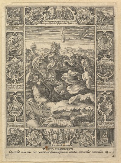 Punitio Malorum, från Allegories of the Christian Faith, från Christian and Profane Allego....n.d. av Hendrik Goltzius