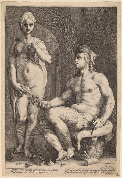 Pygmalion och Galatea av Hendrik Goltzius