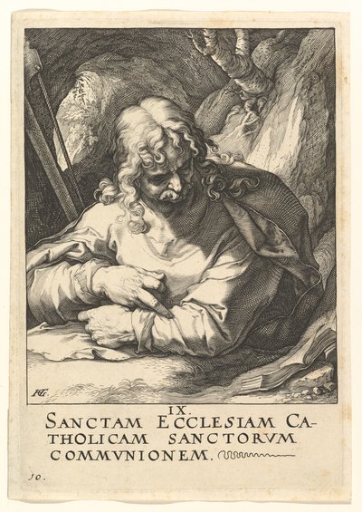 St. Jakob den Mindre, från Kristus, apostlarna och St. Paulus med trosbekännelsen, ca. 1589. av Hendrik Goltzius