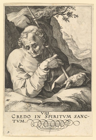 Matteus, från Kristus, apostlarna och Paulus med trosbekännelsen, ca. 1589. av Hendrik Goltzius